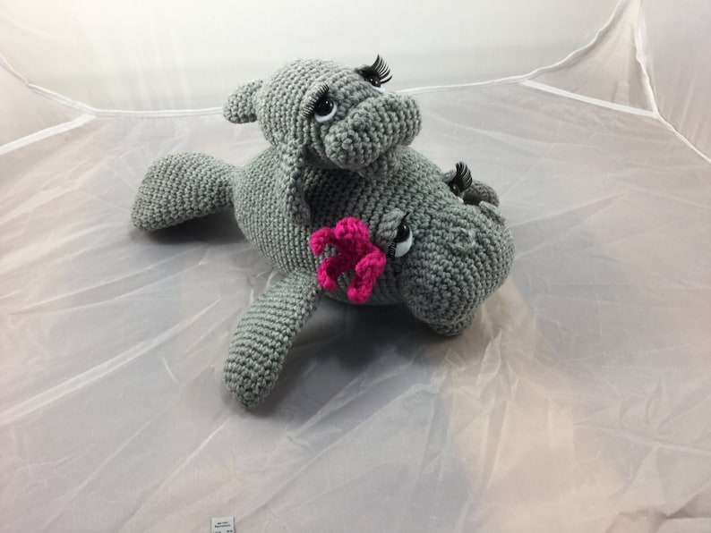 Mama and Baby Manatee crochet tutorial teddy bear of the sea dugong amigurumi pattern sea creature seacow instant download pdf image 2