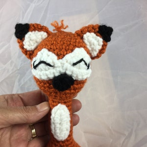 Red Fox double sided baby rattle crochet tutorial crochet fox toy amigurumi fox toy for kids crochet pattern instant download pdf image 2