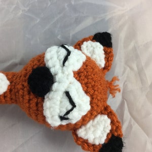 Red Fox double sided baby rattle crochet tutorial crochet fox toy amigurumi fox toy for kids crochet pattern instant download pdf image 4