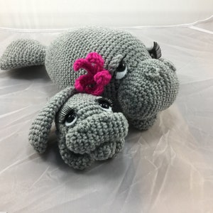 Mama and Baby Manatee crochet tutorial teddy bear of the sea dugong amigurumi pattern sea creature seacow instant download pdf image 1