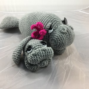 Mama and Baby Manatee crochet tutorial - teddy bear of the sea - dugong - amigurumi pattern - sea creature - seacow - instant download pdf