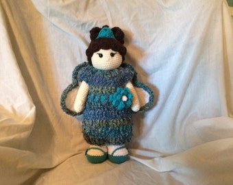Crochet Princess Doll Tutorial , Amigurumi Doll Pattern , doll dress , Blue , Princess , Fairy , Princess Doll , instant download Pdf