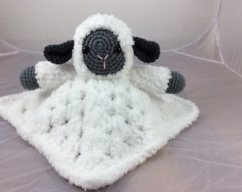 Sweet Lamb Lovey/Security Blanket Tutorial - Sheep tutorial - Blankie Baby Blanket - crochet blanket pattern - instant download pdf