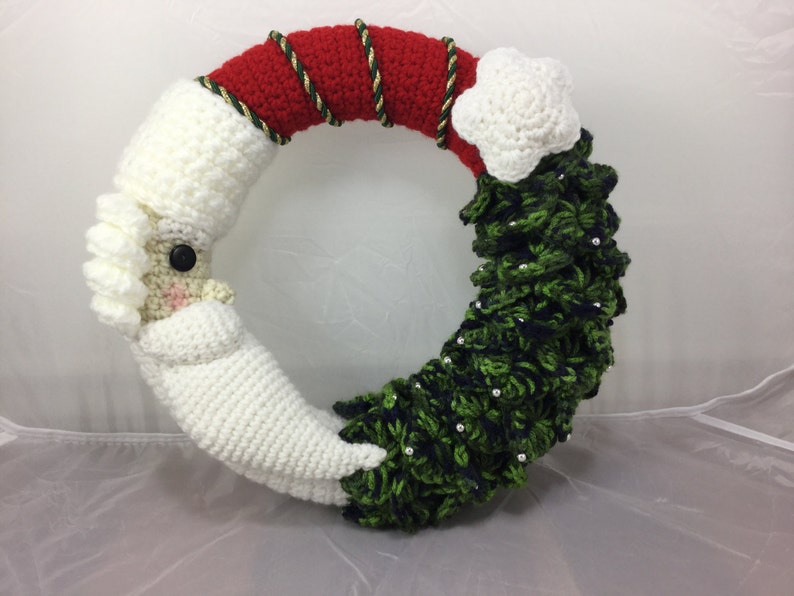 Crochet Santa and Christmas Tree Wreath Tutorial  Home Decor image 0