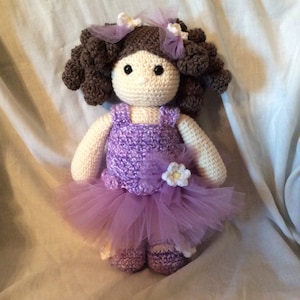 Häkelanleitung für eine Ballerina-Puppe, Amigurumi-Puppenanleitung, süßer Lavendel und Gänseblümchen PDF-Sofortdownload pdf