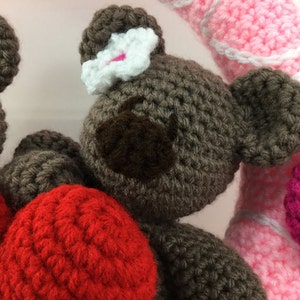 Valentine Bears Wreath Crochet Pattern Tutorial Amigurumi bears instant download pdf Valentine Decor Valentines Day image 4