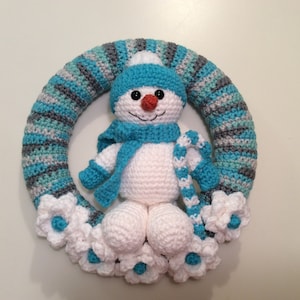 Schneemann Winter Kranz Anleitung - Schneemann Kranz - amigurumi - Schneemann Anleitung - Garnkranz - Häkelkranz - sofortiger Download pdf
