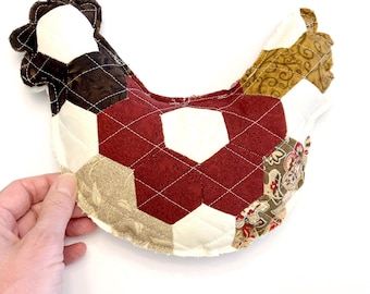 Quilted Chicken Sewing Pattern – Patchwork Fabric (PDF Pattern)