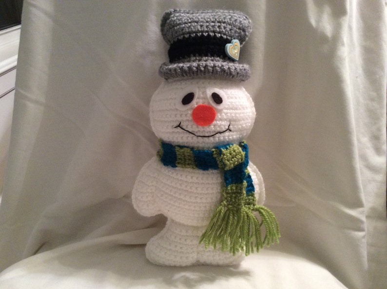 Snowman crochet tutorial , snowman doll pattern , amigurumi pattern, instant download pdf image 1