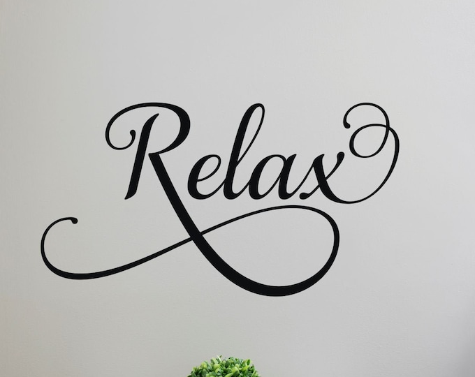 Relax Wall Decal Bathroom Wall Decal Bathroom Vinyl Decal Etsy