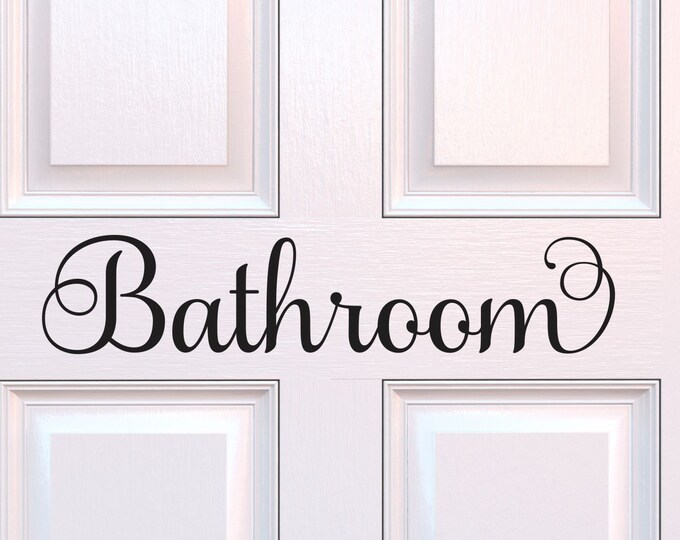 Bathroom Door Decal Bathroom Decal Bathroom Vinyl Decal Etsy