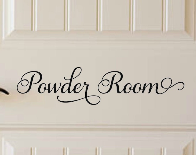 Powder Room Decal Powder Room Vinyl Bathroom Wall Decal Etsy