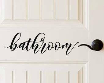 Bathroom Door Decal Etsy