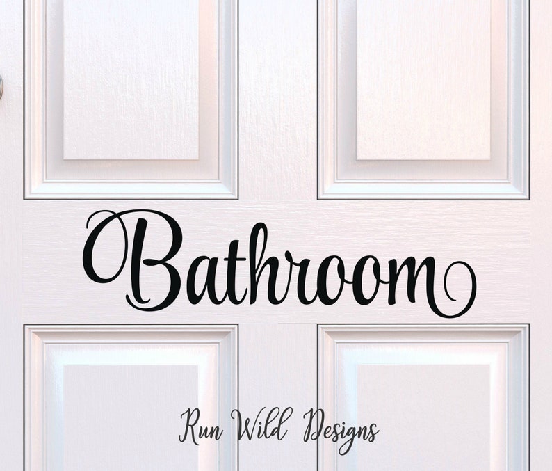 Bathroom Wall Decal Bathroom Door Decal Bathroom Decal Etsy