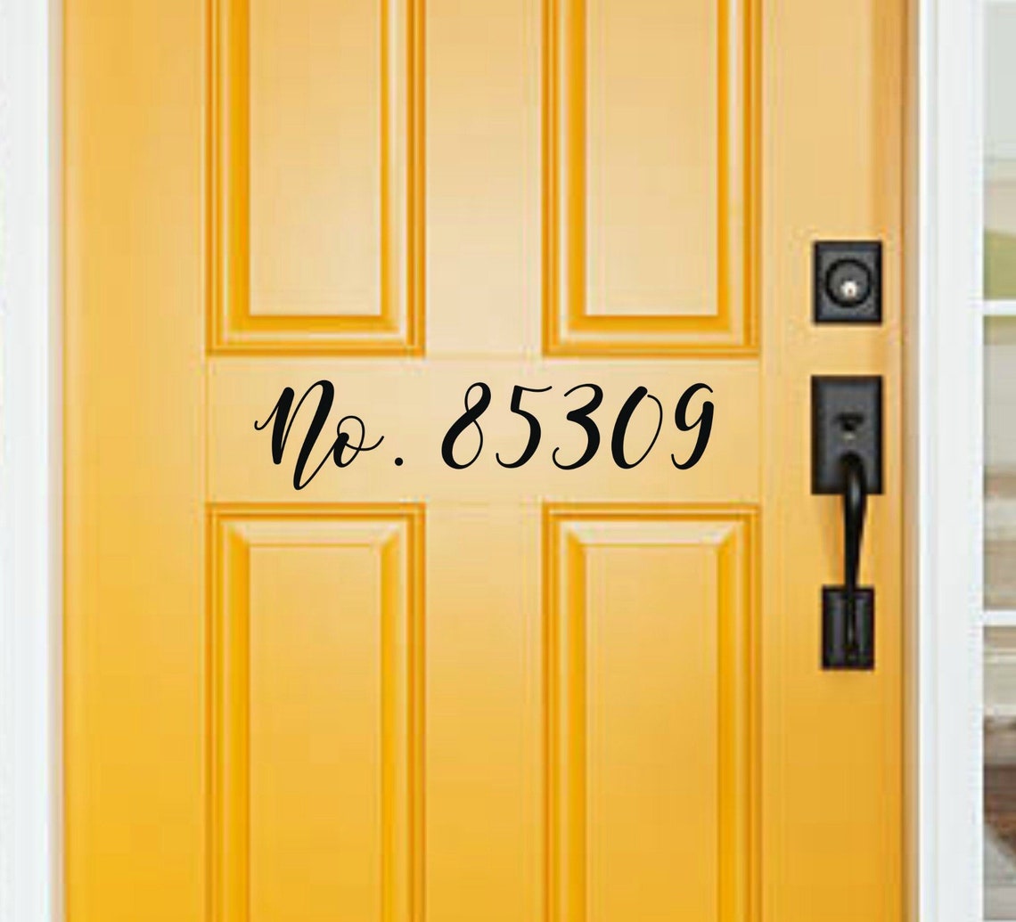 House Number Decal Number Door Vinyl Address Door Decal For Etsy