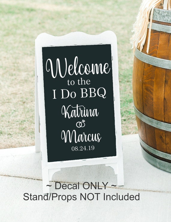 I Do Bbq Decal Wedding Reception Couple Wedding Shower Etsy