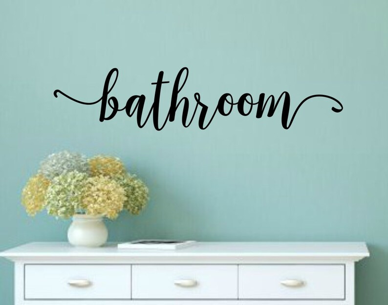 Bathroom Door Decal Bathroom Decal Bathroom Vinyl Bathroom Etsy