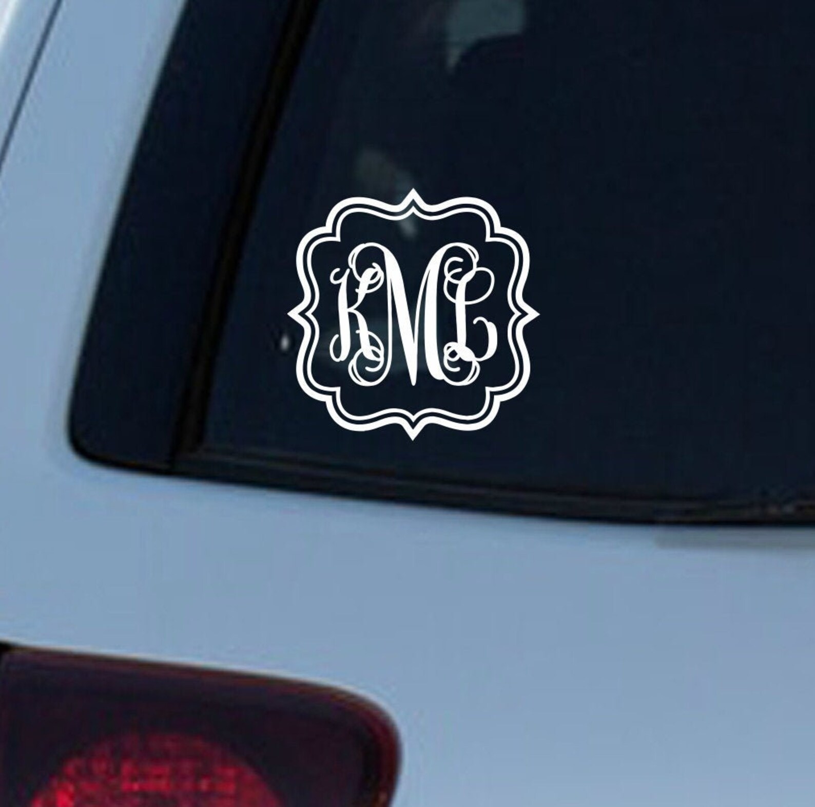 Vine Monogram Car Decal Sticker Car Window Sticker Monogram Etsy