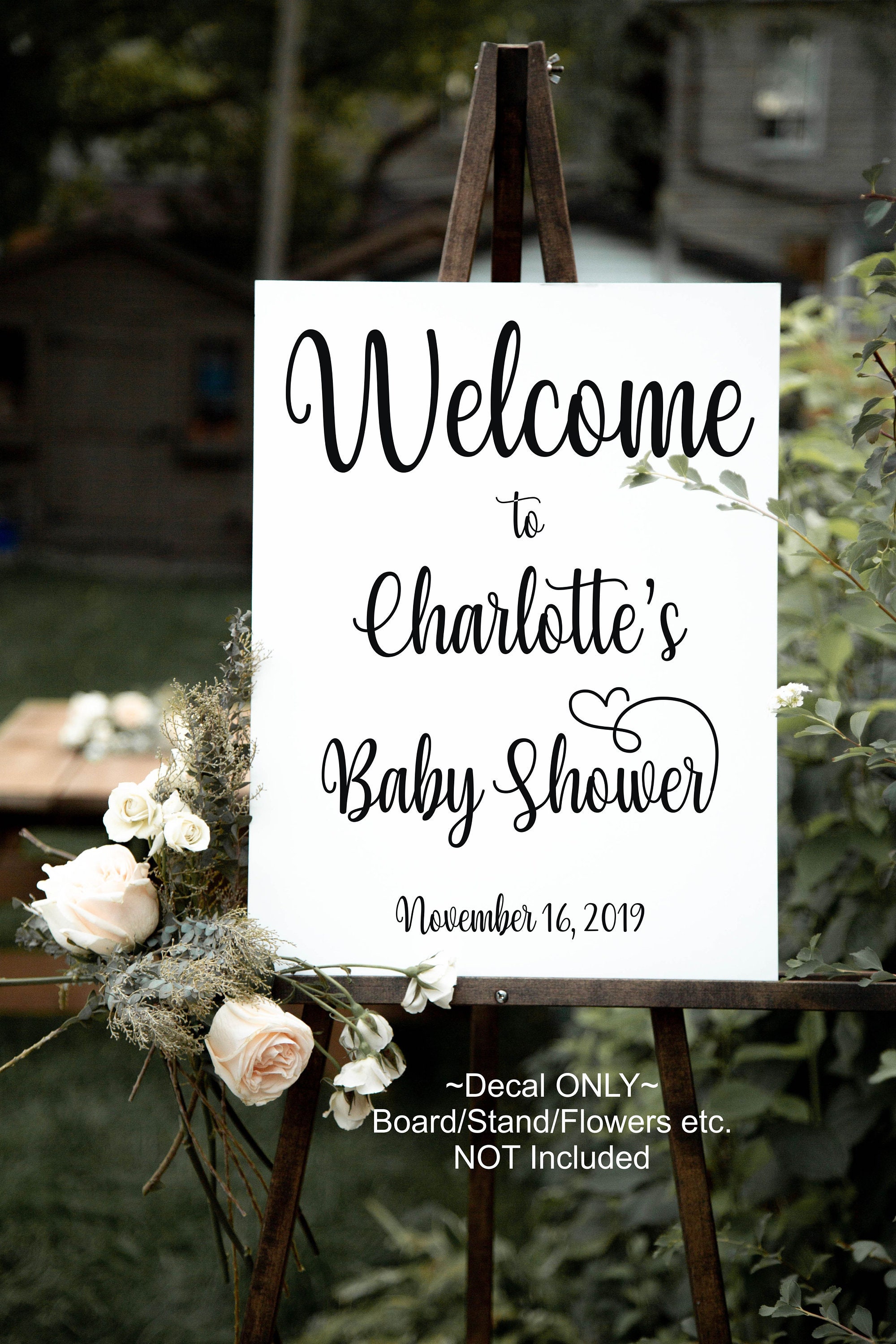 Baby Shower Decal DIY Shower Sign Vinyl To Etsy