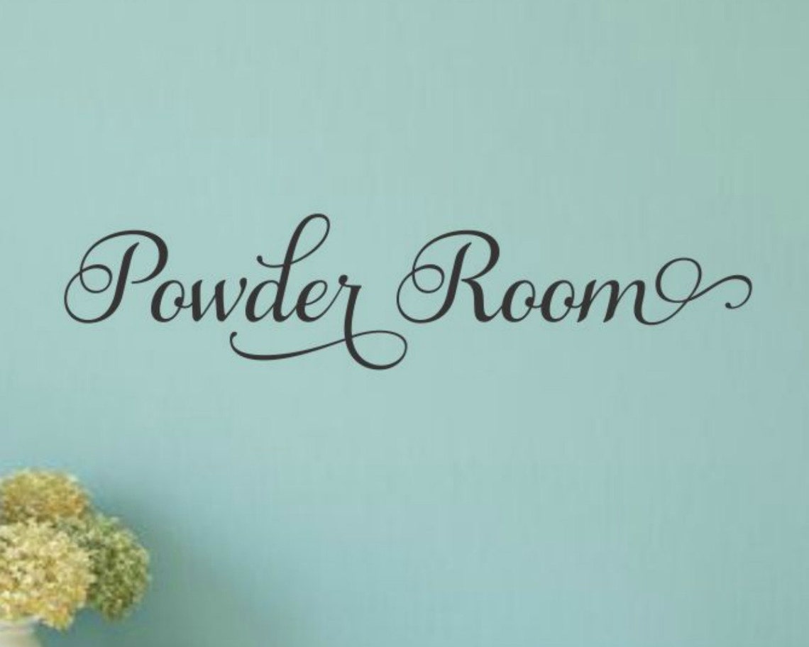 Powder Room Decal Powder Room Vinyl Bathroom Wall Decal Etsy