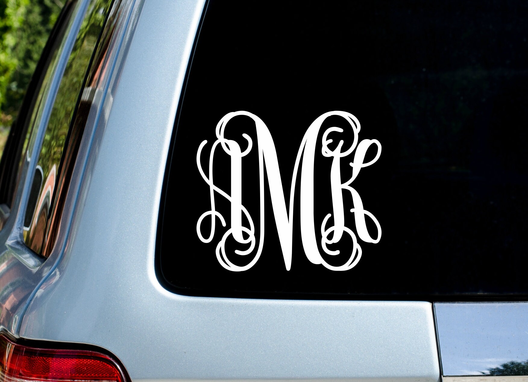 Preppy Car Decal Monogram Sticker Monogram Car Decal