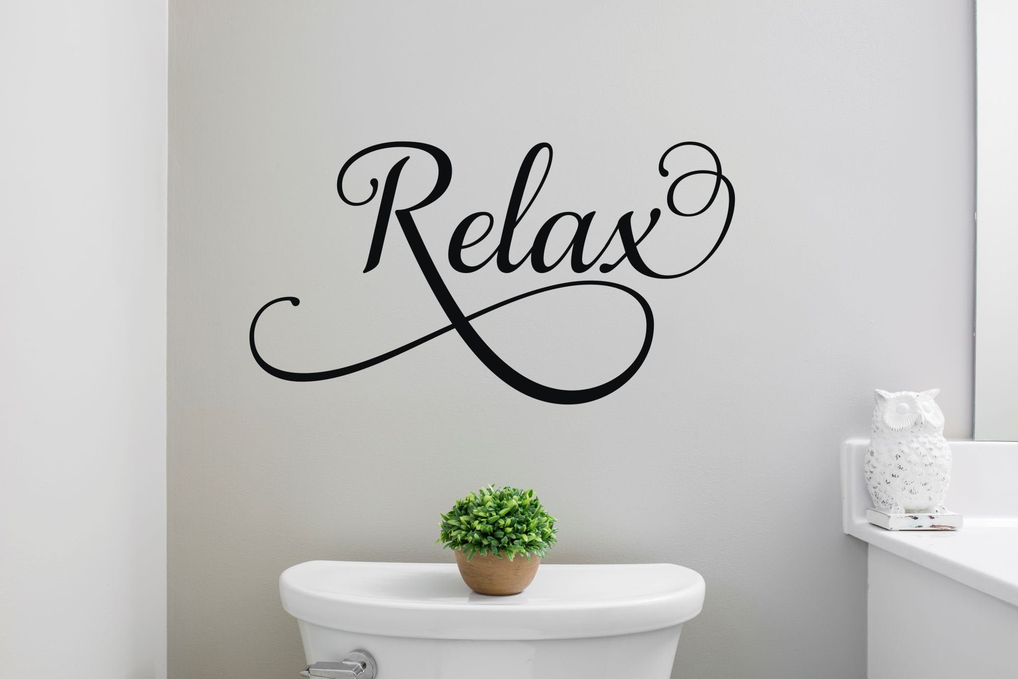 Relax Wall Decal Bathroom Wall Decal Bathroom Vinyl Decal Etsy