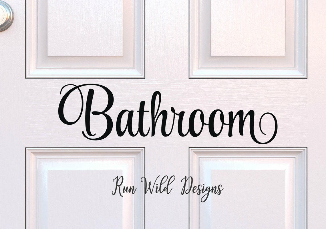 Bathroom Wall Decal Bathroom Door Decal Bathroom Decal Etsy