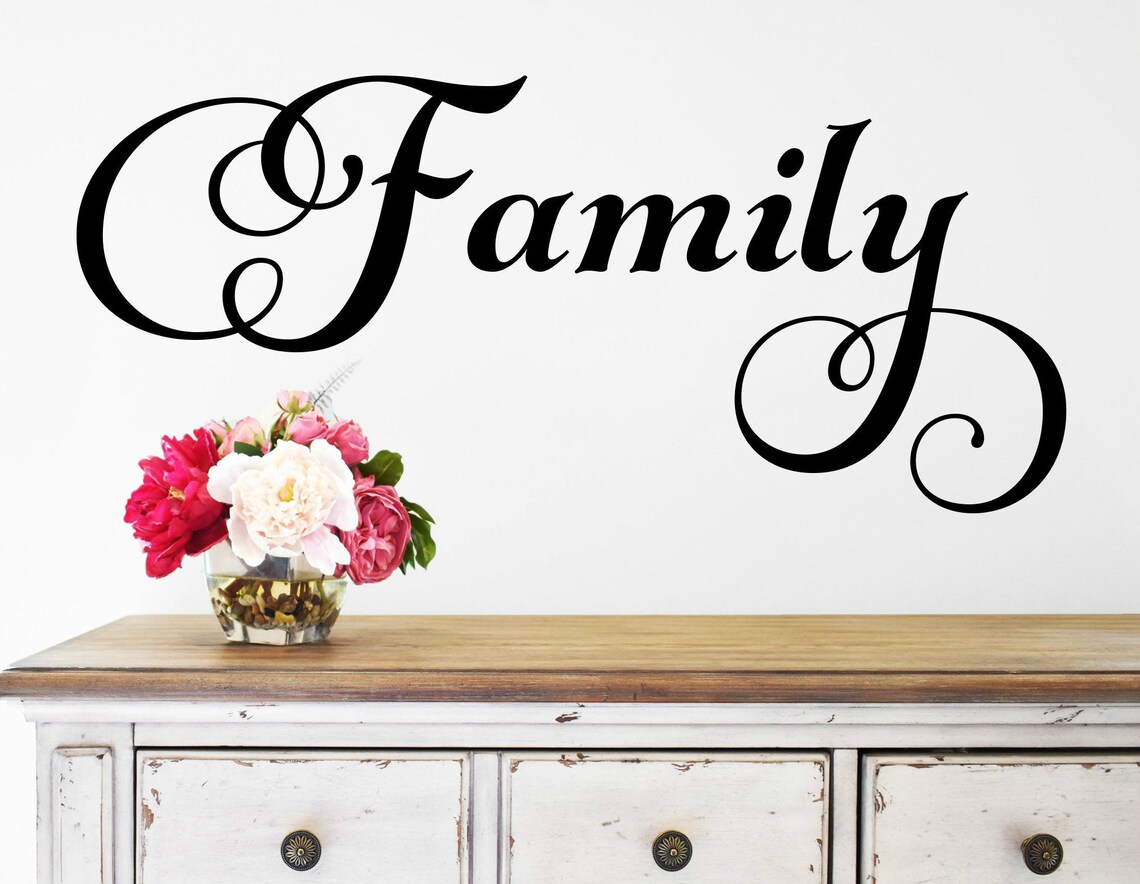 Family Wall Decal Family Vinyl Decal Family Word Decal Picture Etsy
