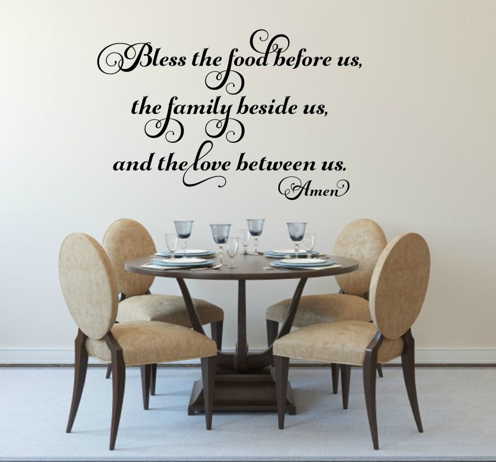 Bless The Food Before Us Vinyl Decal Kitchen Wall Decal Prayer Etsy