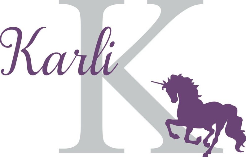 Unicorn Wall Decal Unicorn Vinyl Decal Girl Wall Decal Unicorn Decal Personalized Decal Vinyl Unicorn Decal Girl Nursery Decal Girl Bedroom