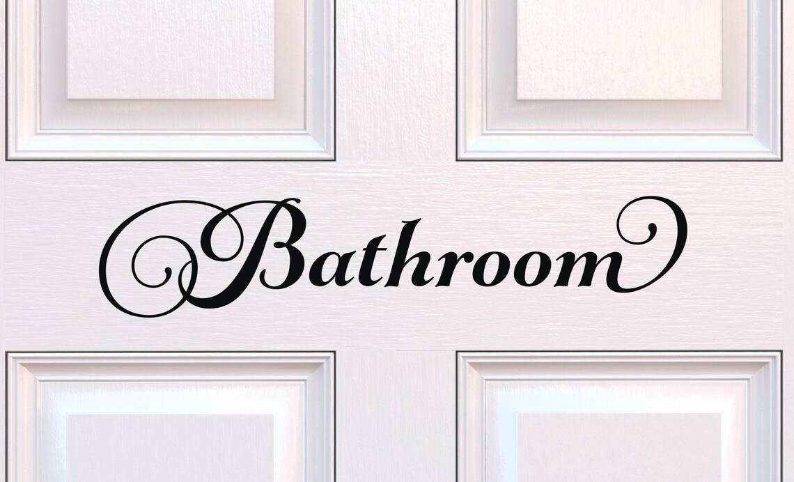 Bathroom Door Decal Bathroom Vinyl Decal Bathroom Decal Etsy