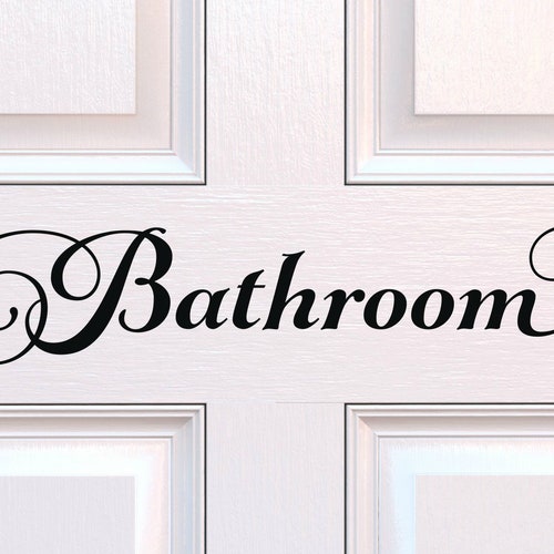 Bathroom Door Decal Bathroom Vinyl Decal Bathroom Decal Etsy