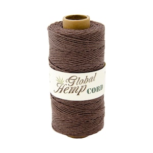 Cordão de cânhamo polido marrom Global Hemp - 1 mm - 410 pés