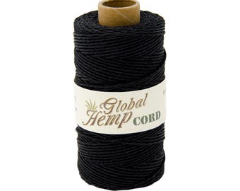 Global Hemp Svartpolerad Hampatråd - 1 mm - 124 meter