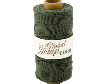 Global Hemp Mörkgrön Polerad Hampatråd - 1 mm - 124 meter