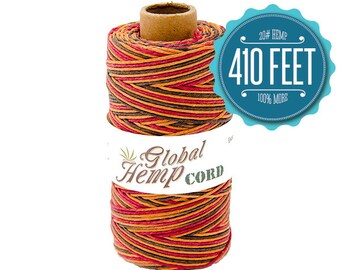 Global Hemp Autumn Leaves Variegated Polished Hemp Cord - 1 mm - 410 Feet