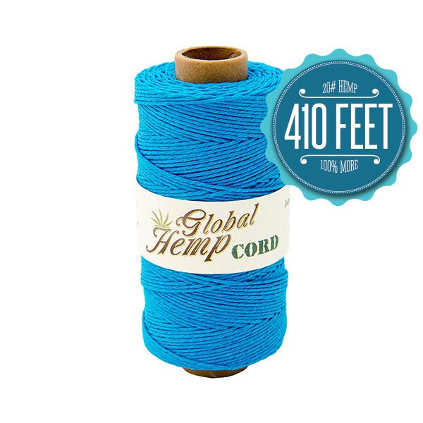 Global Hemp Turquoise Polished Hemp Cord - 1 mm - 410 Feet