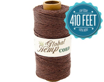 Global Hemp Brown Polished Hemp Cord - 1 mm - 410 Feet