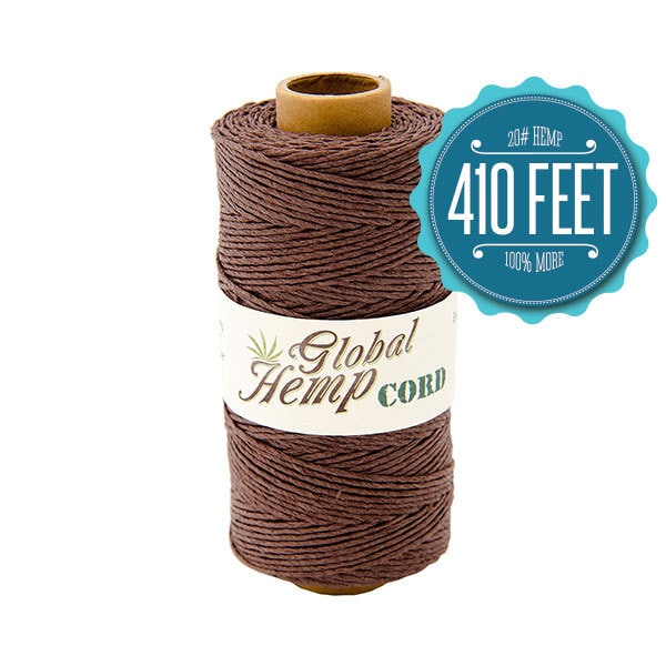 Global Hemp Brown Polished Hemp Cord - 1 mm - 410 Feet