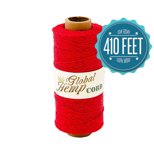 Global Hemp Red Polished Hemp Cord - 1 mm - 410 Feet