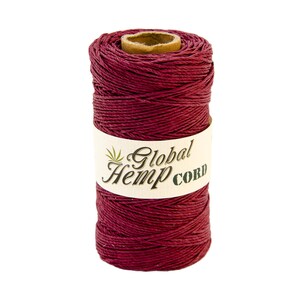 Cordelette en chanvre poli bourgogne Global Hemp - 1 mm - 410 pieds