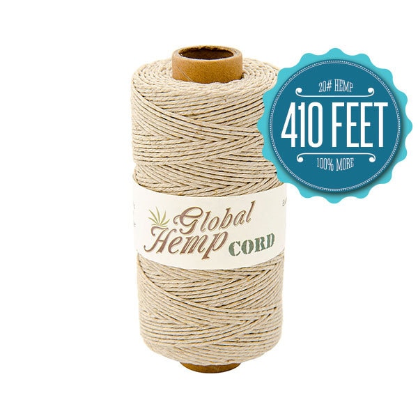 Global Hemp Natural Polished Hemp Cord - 1 mm - 410 Feet