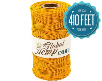 Global Hemp Pastel Orange Polished Hemp Cord - 1 mm - 410 Feet