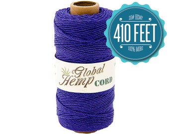 Global Hemp Purple Polished Hemp Cord - 1 mm - 410 Feet