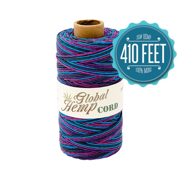 Global Hemp Nightclub Variegated Polished Hemp Cord - 1 mm - 410 Feet