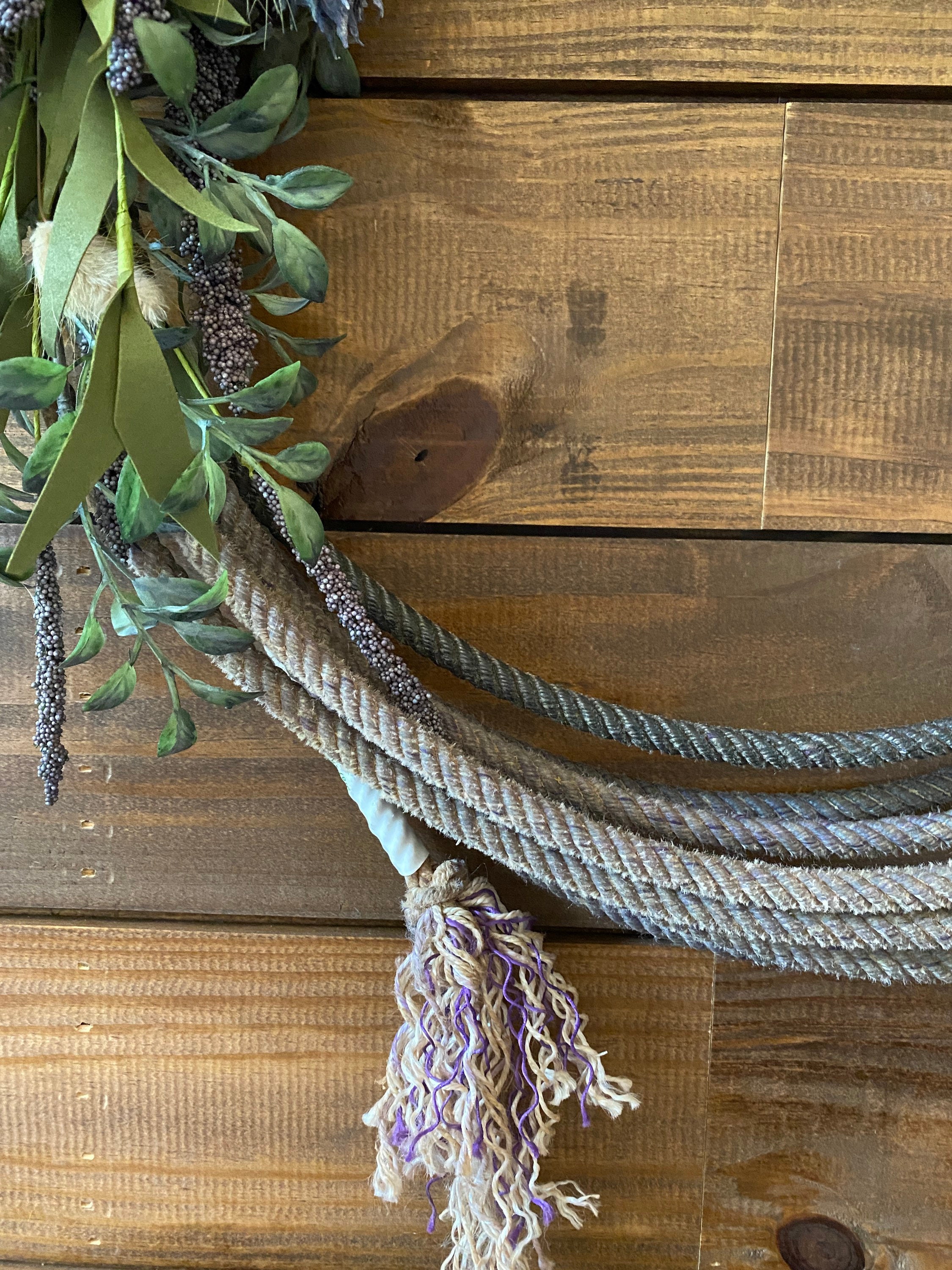 No Time Rope Wreath, Floral Rope Wreath , Western Rope Wreath, Wreath ...