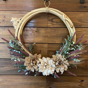 Second High Call 2.0  **MULTIPLE DESIGNS** Floral Rope Wreath , Western Rope Wreath, Wreath, Lariat Wreath,