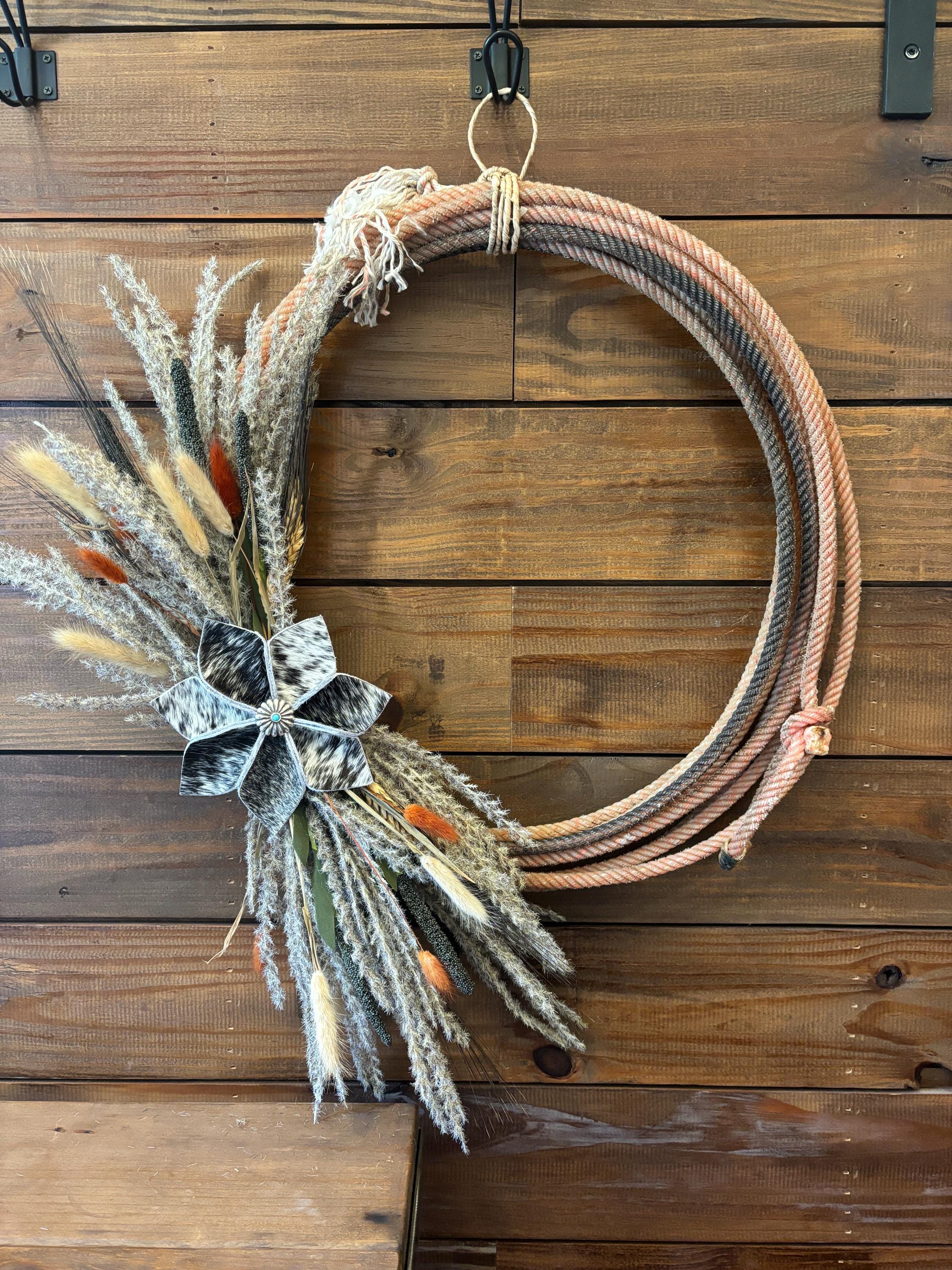 The Wild West Rope Wreath, Floral Rope Wreath , Western Rope Wreath ...