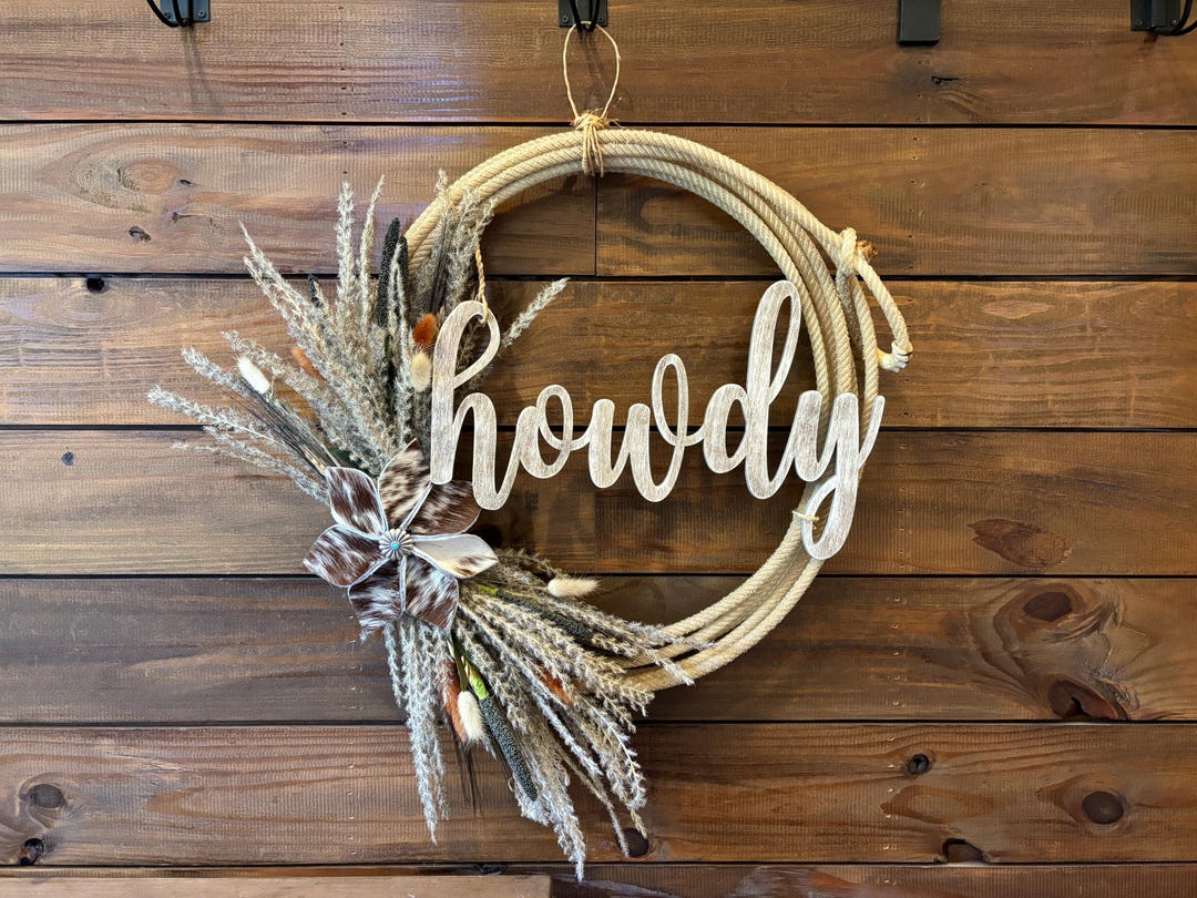 The Wild West 2.0 Rope Wreath, Floral Rope Wreath , Western Rope Wreath ...