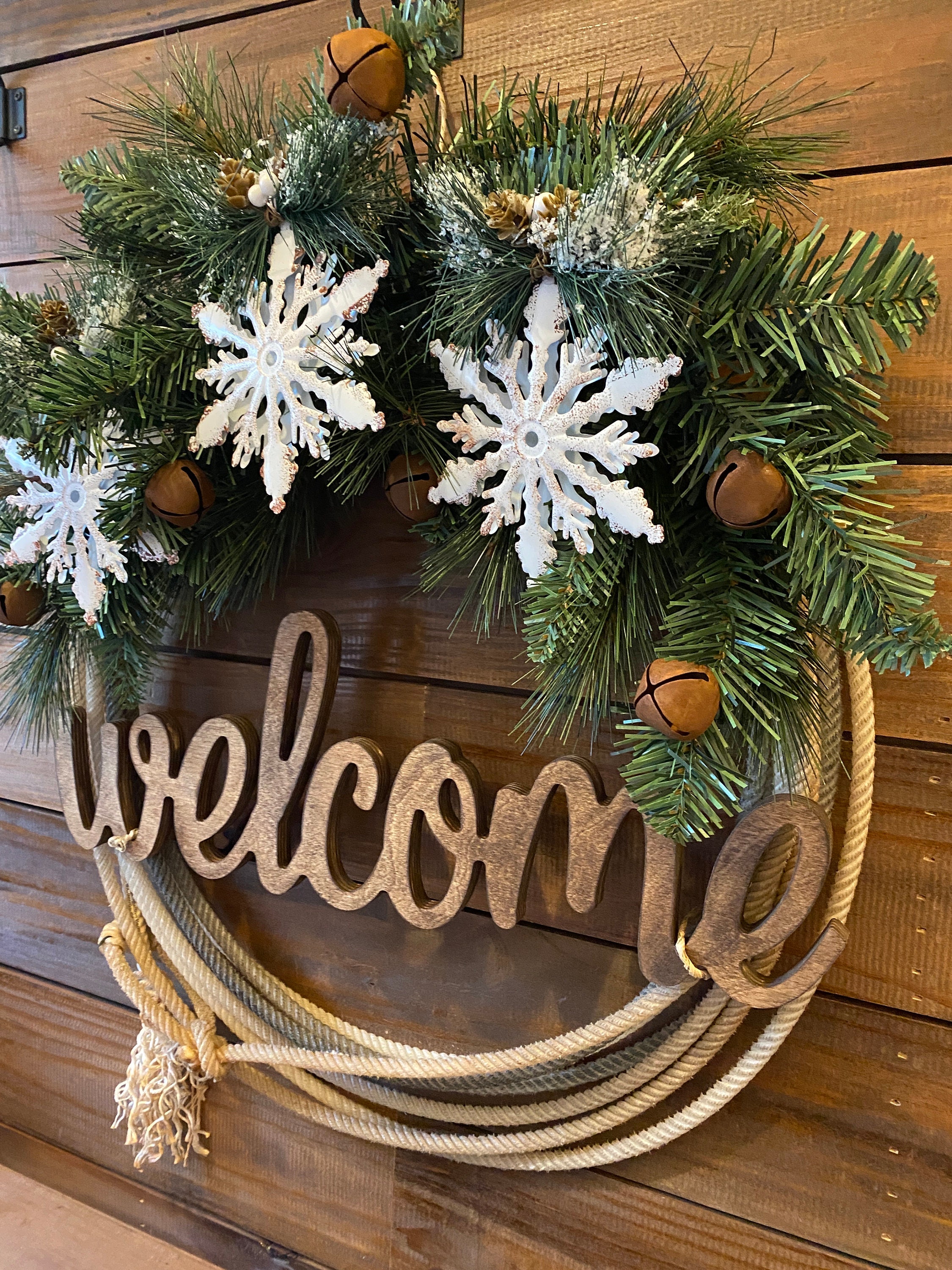 Christmas Live Roping Tis the Season to Be Roping 2.0 Rope Wreath, Winter Rope Wreath ...